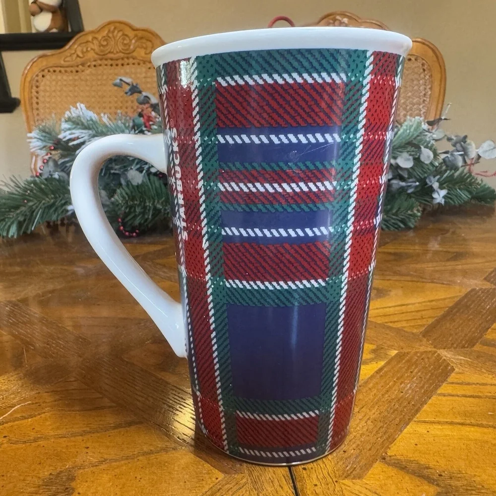 Starbucks Large 2017 Tartan Design 16 Oz Coffee Hot Cocoa Mug